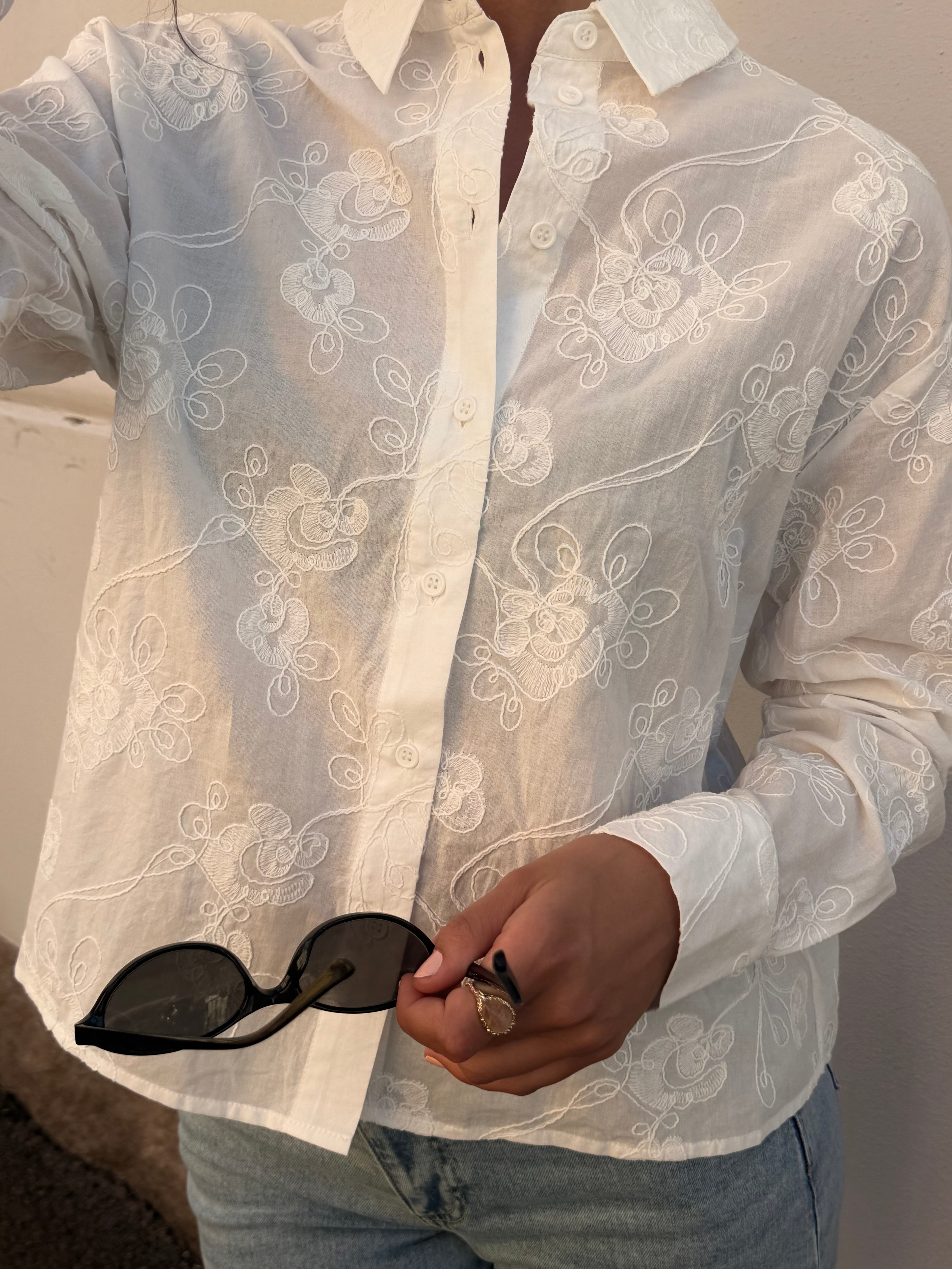 PCJEFINA Shirt - Cloud Dancer